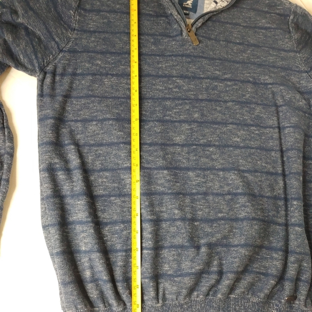 D2 Kangol Sweater Mens M Blue Pullover 1/4 Zip Lightweight Stretch Casual Preppy - Picture 9 of 10